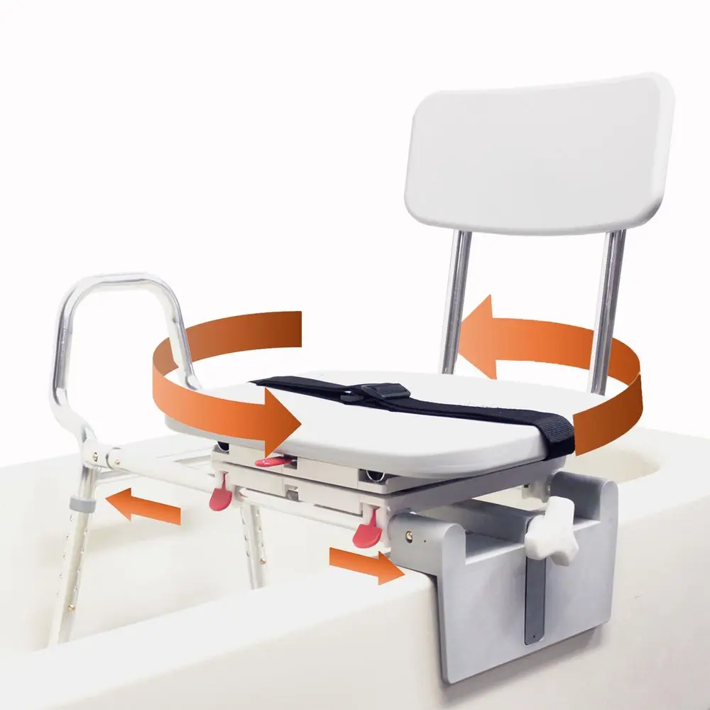 TubMount Sliding Shower Chair Tub Transfer Bench with Swivel Seat, FSA HSA Eligible, Height Adjustable Shower Seat, SpaceSaving
TubMount Sliding Shower Chair Tub Transfer Bench with Swivel Seat, FSA HSA Eligible, Height Adjustable Shower Seat, SpaceSaving