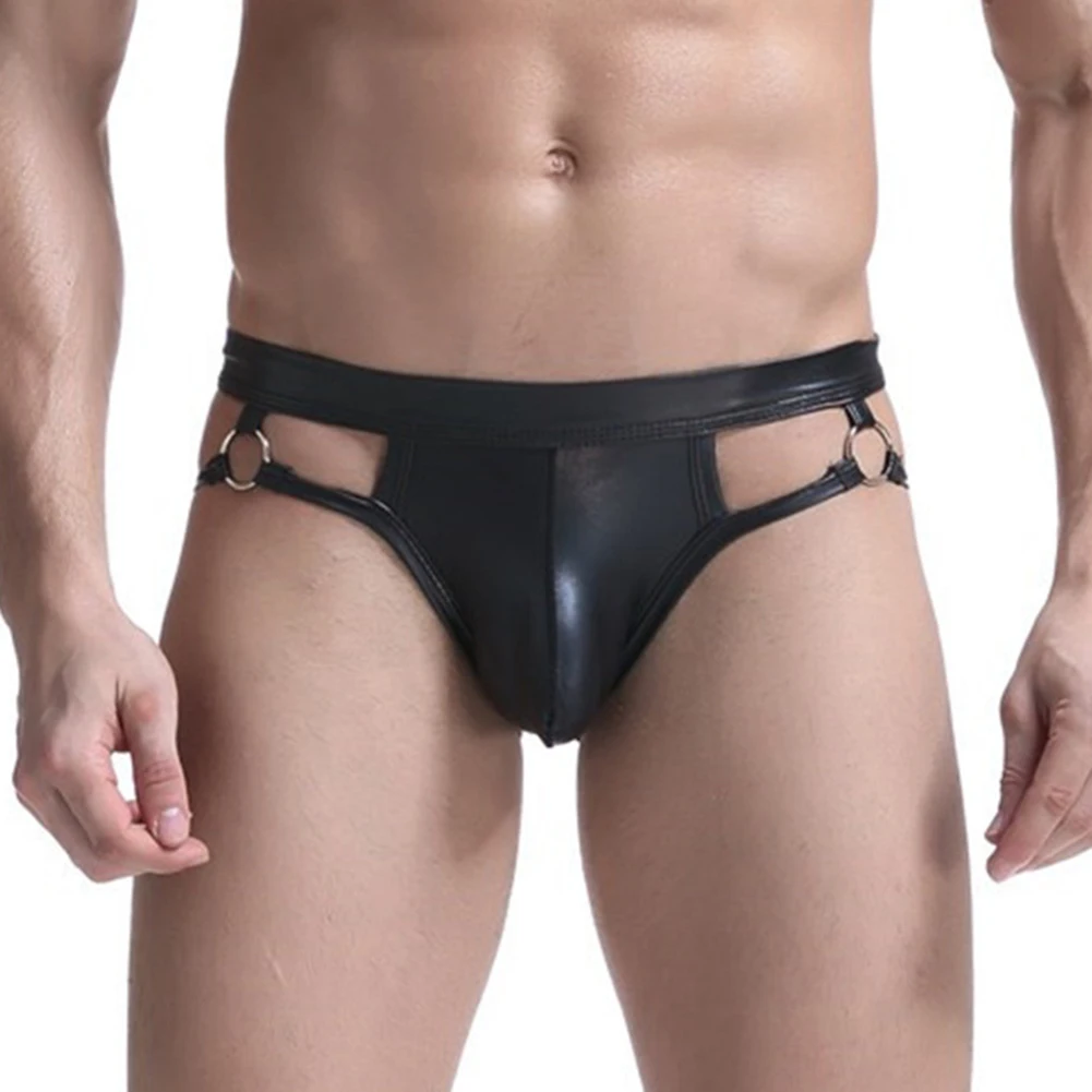 Sexy Men's Jock Strap Thong Artificial Leather Briefs Open Crotch Hollow Underwear Low Rise Bikini G-strings Erotic Underpants
Sexy Men's Jock Strap Thong Artificial Leather Briefs Open Crotch Hollow Underwear Low Rise Bikini G-strings Erotic Underpants