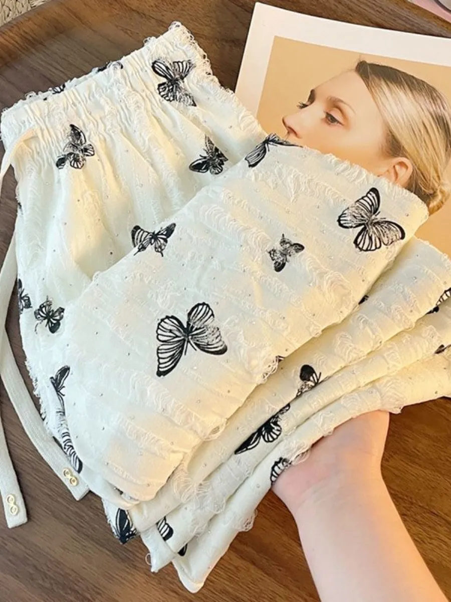 High Waist Straight Leg Pants Women's Spring Thin Print Hole Design Health Ring Knee Protection Loose Drapey Style
High Waist Straight Leg Pants Women's Spring Thin Print Hole Design Health Ring Knee Protection Loose Drapey Style