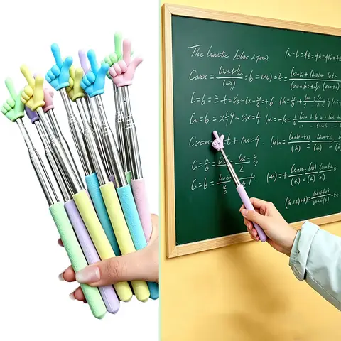 1/6pcs Telescopic Pointer Stick, Silicone Hand Tip Retractable Teaching Pointer for Classroom