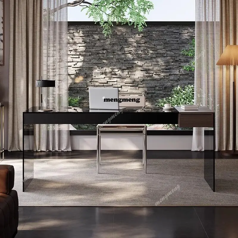 Italian desks Modern light luxury tempered glass suspended table office desks and workstations room l shaped Computer desk
Italian desks Modern light luxury tempered glass suspended table office desks and workstations room l shaped Computer desk