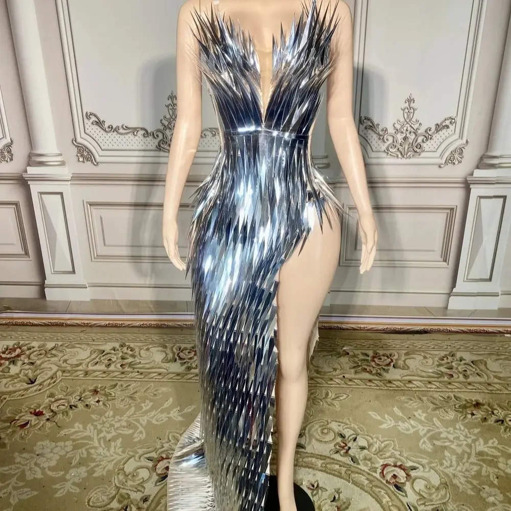 Silver Long Club Dress Sexy Evening Prom Sequins Birthday Celebrate Dress Women Photo Shoot Wear Stage Costume
Silver Long Club Dress Sexy Evening Prom Sequins Birthday Celebrate Dress Women Photo Shoot Wear Stage Costume