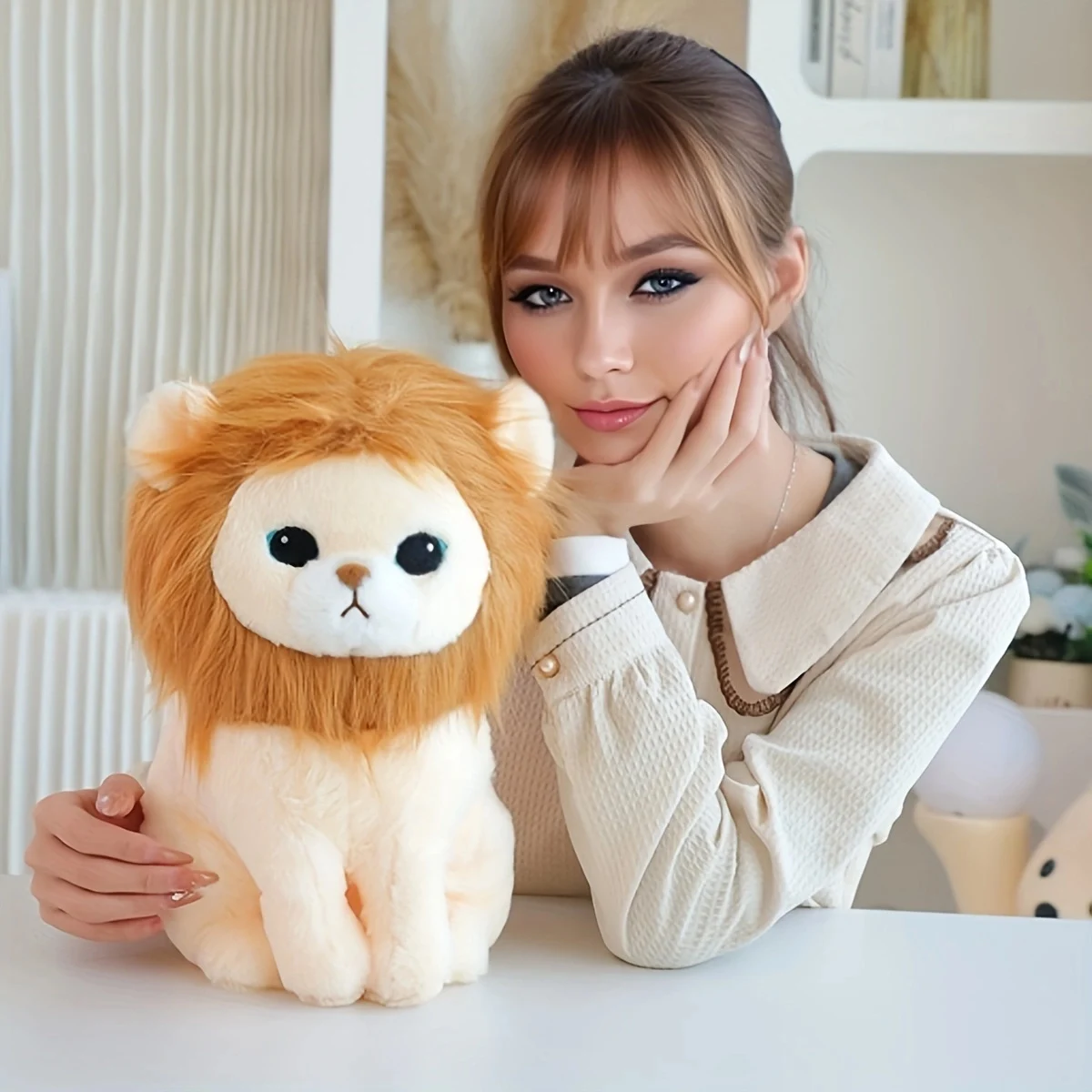 A cute soft lion stuffed toy doll, creative sitting in the Forest Lion King Doll Pillow home decoration birthday party gift
A cute soft lion stuffed toy doll, creative sitting in the Forest Lion King Doll Pillow home decoration birthday party gift