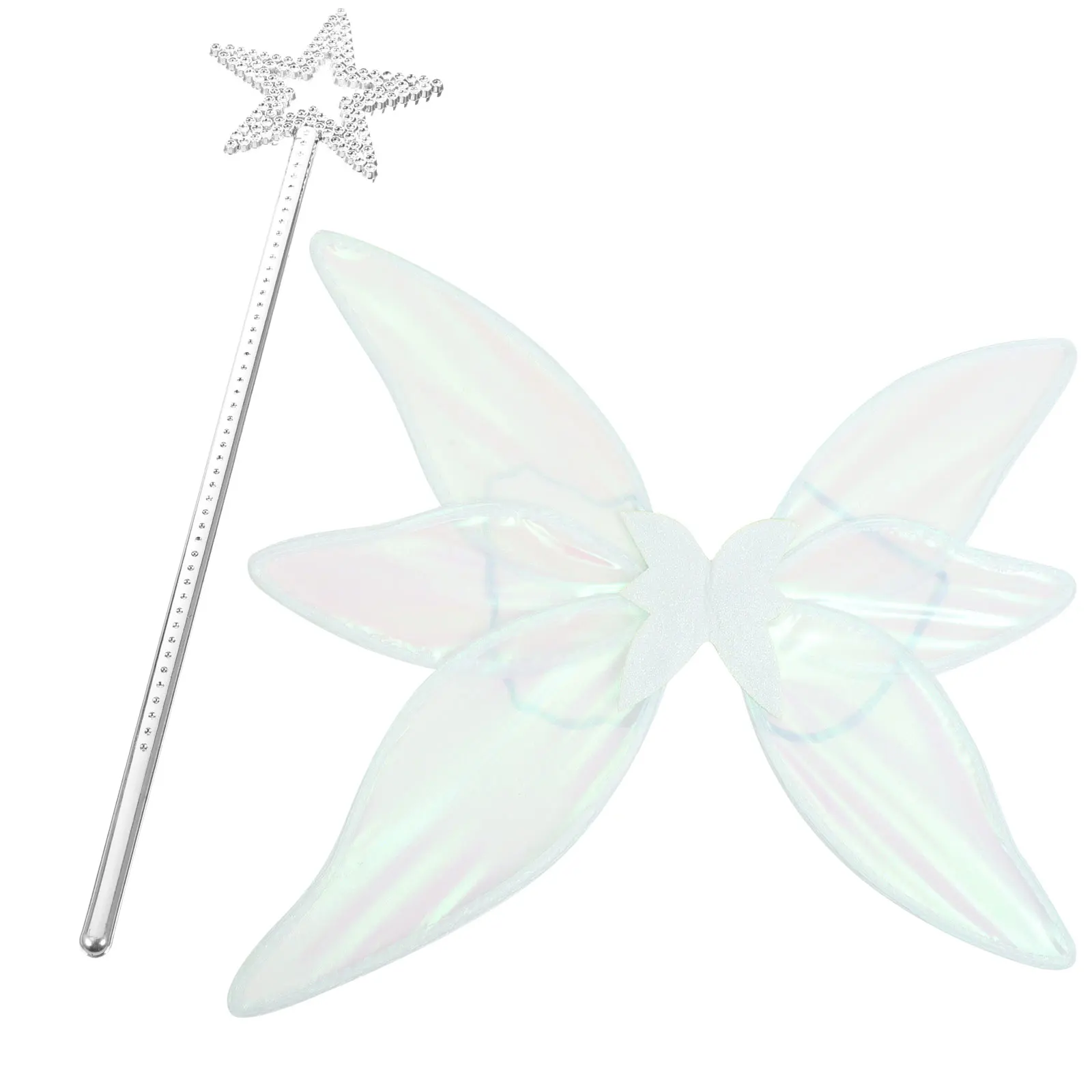 1 set 6 Pieces White Fairy Wings with Star Wand for Kids Girls Lightweight Costume Props for Party Holiday Cosplay Photo
1 set 6 Pieces White Fairy Wings with Star Wand for Kids Girls Lightweight Costume Props for Party Holiday Cosplay Photo