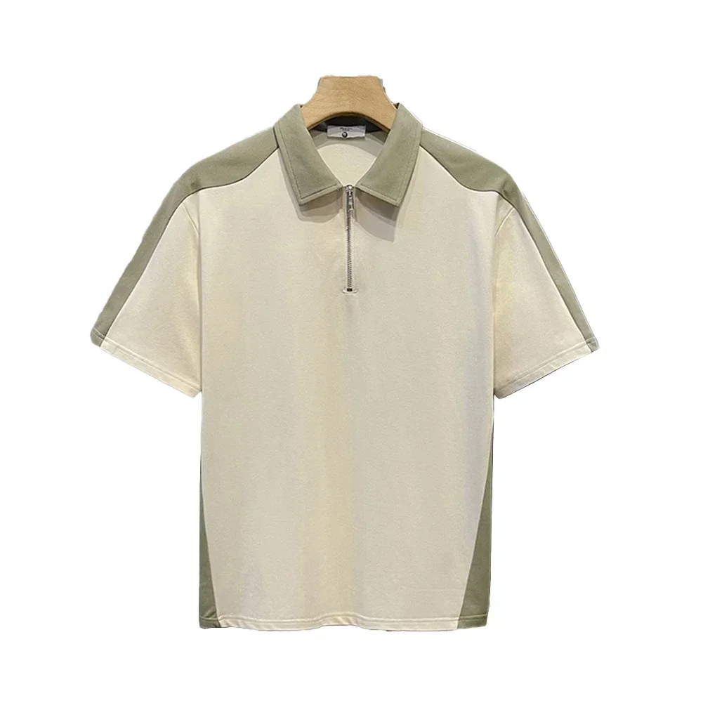 Casual Outings Men Zip Collar T-shirt Korean Style T-shirt Korean Style Lapel Neckline Design Vacation Suitable Top
Casual Outings Men Zip Collar T-shirt Korean Style T-shirt Korean Style Lapel Neckline Design Vacation Suitable Top