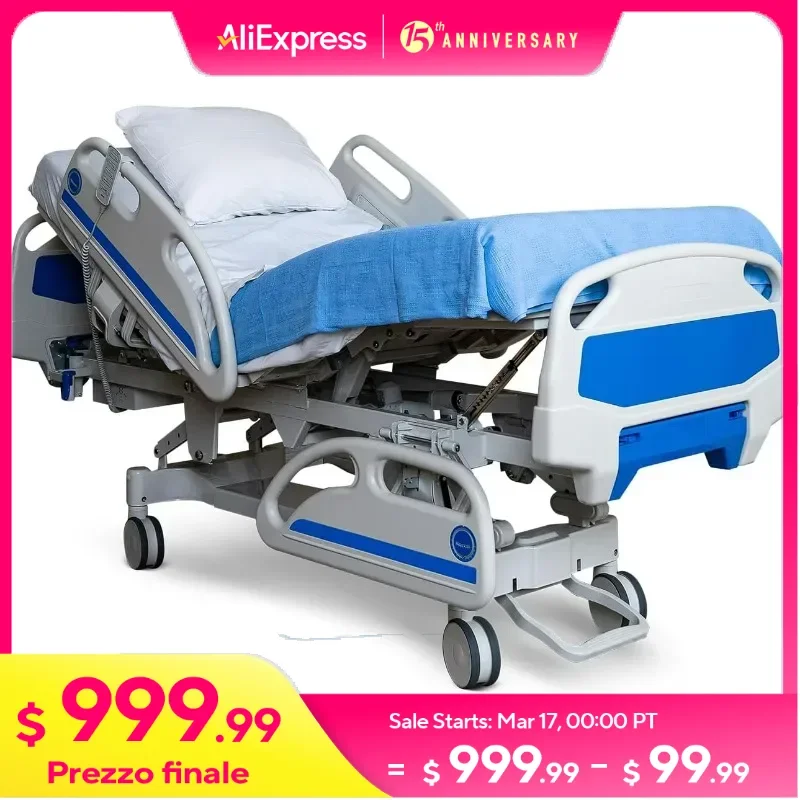 Premium 5-Function Full Electric Hospital Bed for Home Use, 5.9" Memory Mattress Made in USA, LINAK Motor, Central Locking
Premium 5-Function Full Electric Hospital Bed for Home Use, 5.9" Memory Mattress Made in USA, LINAK Motor, Central Locking