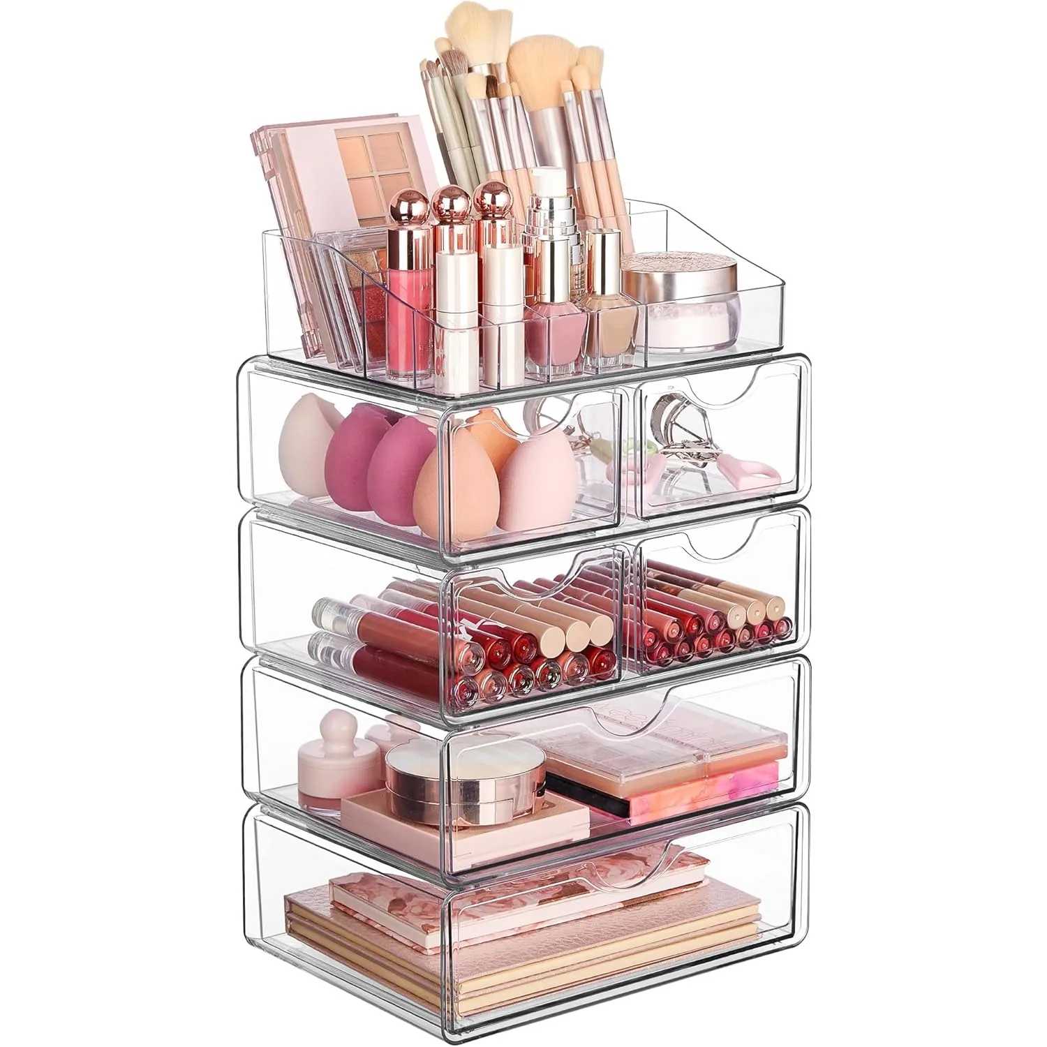 5 Tier Clear Makeup Organizer with Drawer, Cosmetic Storage for Dresser Countertop and Bathroom Vanity, Beauty Holder
5 Tier Clear Makeup Organizer with Drawer, Cosmetic Storage for Dresser Countertop and Bathroom Vanity, Beauty Holder