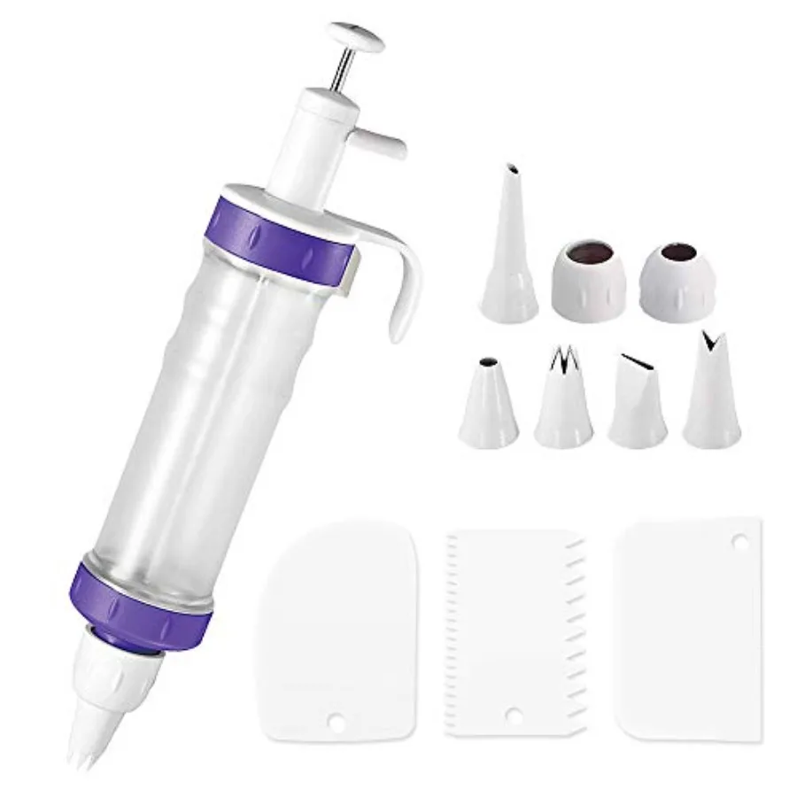 Dessert Decorating Syringe Set, Icing Dispenser Cupcake Filling Injector, 7 Icing Nozzles, 3 Cream Scrapers Frosting Making Des
Dessert Decorating Syringe Set, Icing Dispenser Cupcake Filling Injector, 7 Icing Nozzles, 3 Cream Scrapers Frosting Making Des