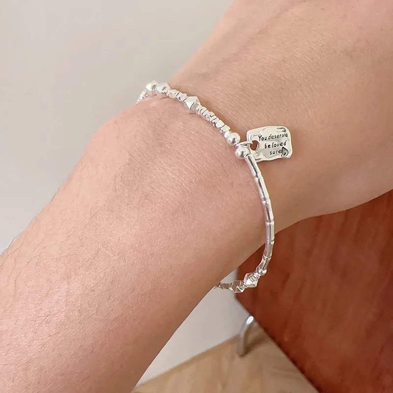 2024 New 925 Sterling Silver Bead Geometry Letter Bracelet for Women Girl Irregular Lucky Bamboo Jewelry Gift Dropshipping
2024 New 925 Sterling Silver Bead Geometry Letter Bracelet for Women Girl Irregular Lucky Bamboo Jewelry Gift Dropshipping