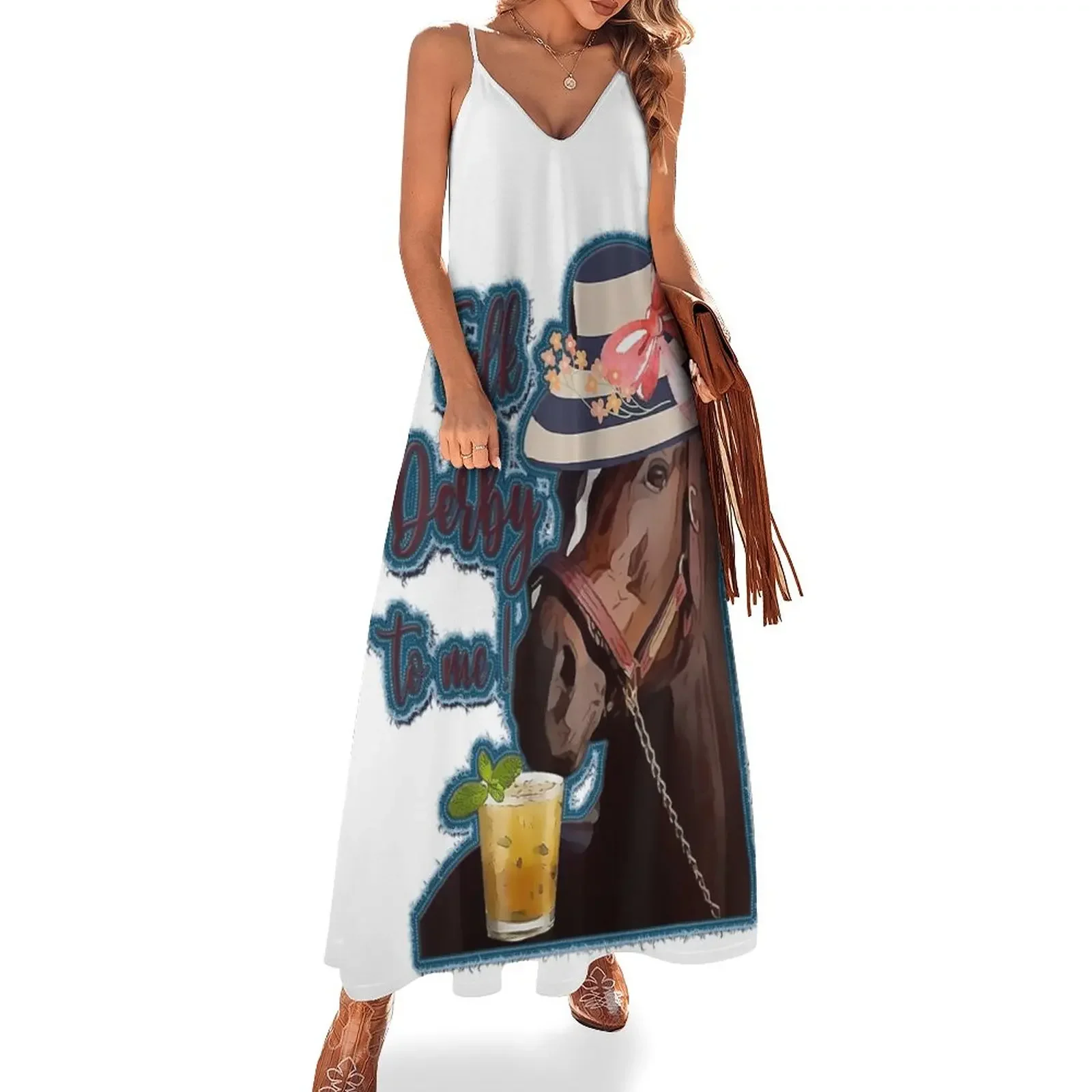 Talk Derby to memint julepsDerby Horse Racing Sleeveless Dress dresses for woman Women dresses summer
Talk Derby to memint julepsDerby Horse Racing Sleeveless Dress dresses for woman Women dresses summer