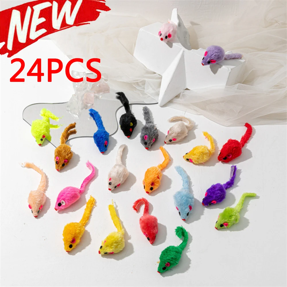 24pcs Cat Mouse Toys Simulation Plush Mouse Toys for Cat Kitten Interactive Game Playing Toy Pet Supplies Random Color
24pcs Cat Mouse Toys Simulation Plush Mouse Toys for Cat Kitten Interactive Game Playing Toy Pet Supplies Random Color