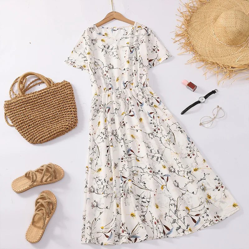 Fashionable Short Sleeve Midi Dress for Middle-Aged And Elderly Mothers Southeast Asian Style Polyester Fiber Loose Fit round...
Fashionable Short Sleeve Midi Dress for Middle-Aged And Elderly Mothers Southeast Asian Style Polyester Fiber Loose Fit round...