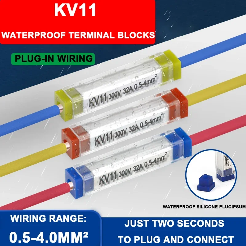 KV11 Outdoor Quick Waterproof Docking Terminal 1 Input 1 Output Pure Copper Terminal Block Single Strand Straight Connector
KV11 Outdoor Quick Waterproof Docking Terminal 1 Input 1 Output Pure Copper Terminal Block Single Strand Straight Connector