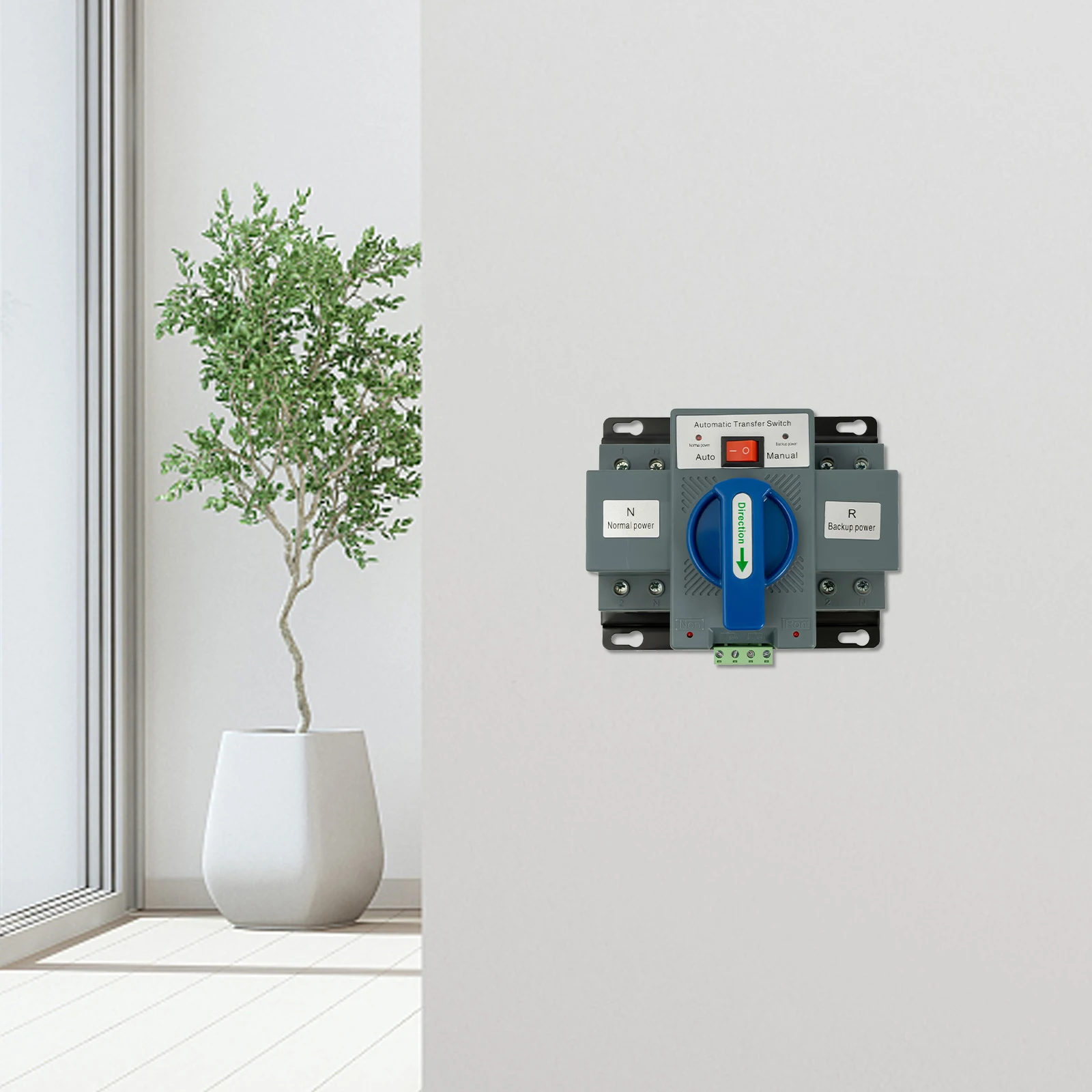 Dual Power Automatic Transfer Switch, 2P 63A, AC110V 50/60Hz, Auto Manual Generator Changeover Switch, Wall Mounted, CB Level, for Elevator Office Home, Blue Die Casting
Dual Power Automatic Transfer Switch, 2P 63A, AC110V 50/60Hz, Auto Manual Generator Changeover Switch, Wall Mounted, CB Level, for Elevator Office Home, Blue Die Casting