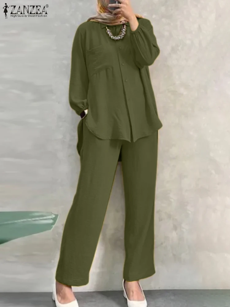 2PCS ZANZEA Women Spring Long Sleeve Blouse Trousers Suits Vintage Muslim Sets Islamic Cloth Casual Solid Dubai Turkey Tracksuit
2PCS ZANZEA Women Spring Long Sleeve Blouse Trousers Suits Vintage Muslim Sets Islamic Cloth Casual Solid Dubai Turkey Tracksuit
