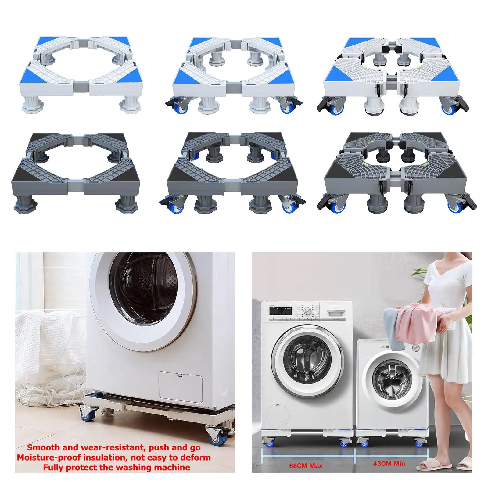Adjustable Washing Machine Stand Support with 4 Feet for Washer Dryer
Adjustable Washing Machine Stand Support with 4 Feet for Washer Dryer