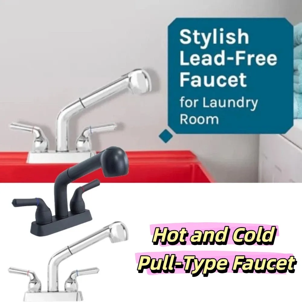 Chrome Finish Utility Sink Faucet Non-Metallic ABS Plastic 4 Inch Centerset Laundry Sink Faucet Pull Out Sprayer Center Set
Chrome Finish Utility Sink Faucet Non-Metallic ABS Plastic 4 Inch Centerset Laundry Sink Faucet Pull Out Sprayer Center Set