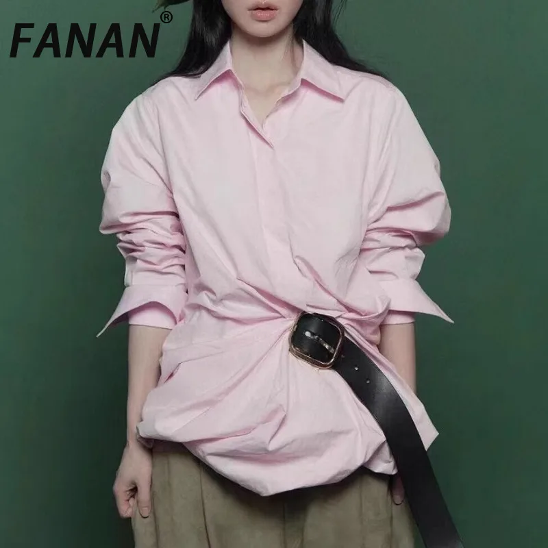 FANAN Tide Design Irregular Belt Gathered Waist Shirts For Women Lapel Single Breasted Temperament Blouses 2025 Spring New
FANAN Tide Design Irregular Belt Gathered Waist Shirts For Women Lapel Single Breasted Temperament Blouses 2025 Spring New