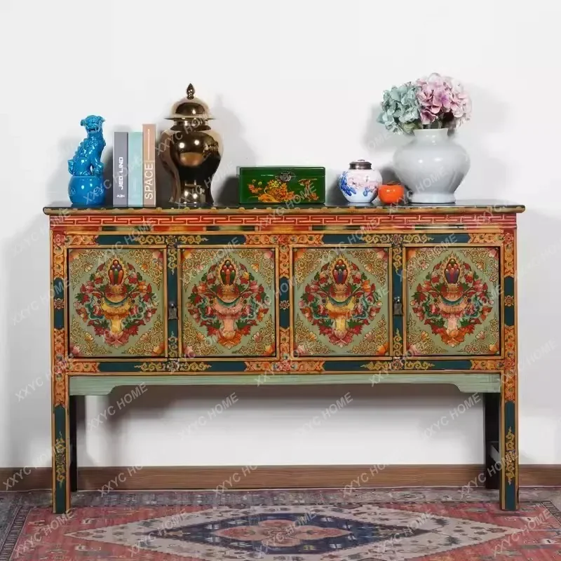 Chinese Elm Painted Xuan Guan Tai Antique and Old Table
Chinese Elm Painted Xuan Guan Tai Antique and Old Table