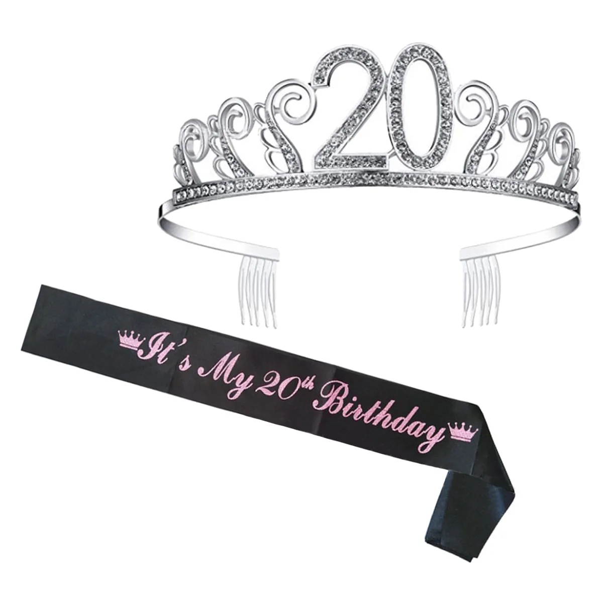 1 set 1 Set 20 Rhinestone Crown Hair Comb Letter Print Sash Birthday Party Decoration Tiara Accessory Lightweight Durable Queen
1 set 1 Set 20 Rhinestone Crown Hair Comb Letter Print Sash Birthday Party Decoration Tiara Accessory Lightweight Durable Queen