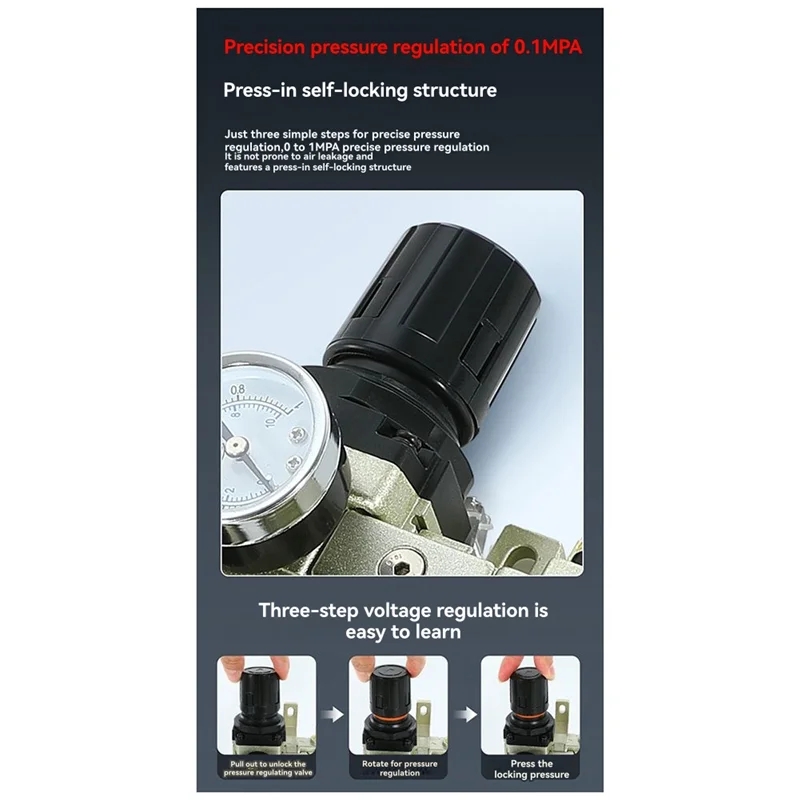 B08B-Pressure Regulator Water Filter AC4010-04 Compressed Air Aluminum Alloy Pressure Gauge
B08B-Pressure Regulator Water Filter AC4010-04 Compressed Air Aluminum Alloy Pressure Gauge