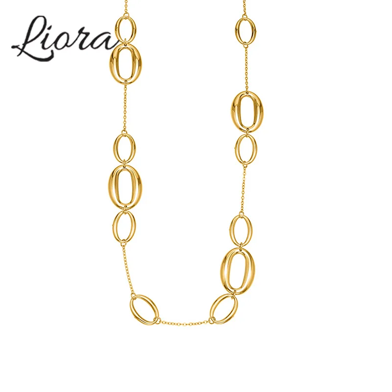 Классическая полая круглая цепочка Liora, очаровательное ожерелье для женщин, 18-каратное PVD позолоченное колье из нержавеющей стали, воротник, колье, ювелирные изделия
Классическая полая круглая цепочка Liora, очаровательное ожерелье для женщин, 18-каратное PVD позолоченное колье из нержавеющей стали, воротник, колье, ювелирные изделия