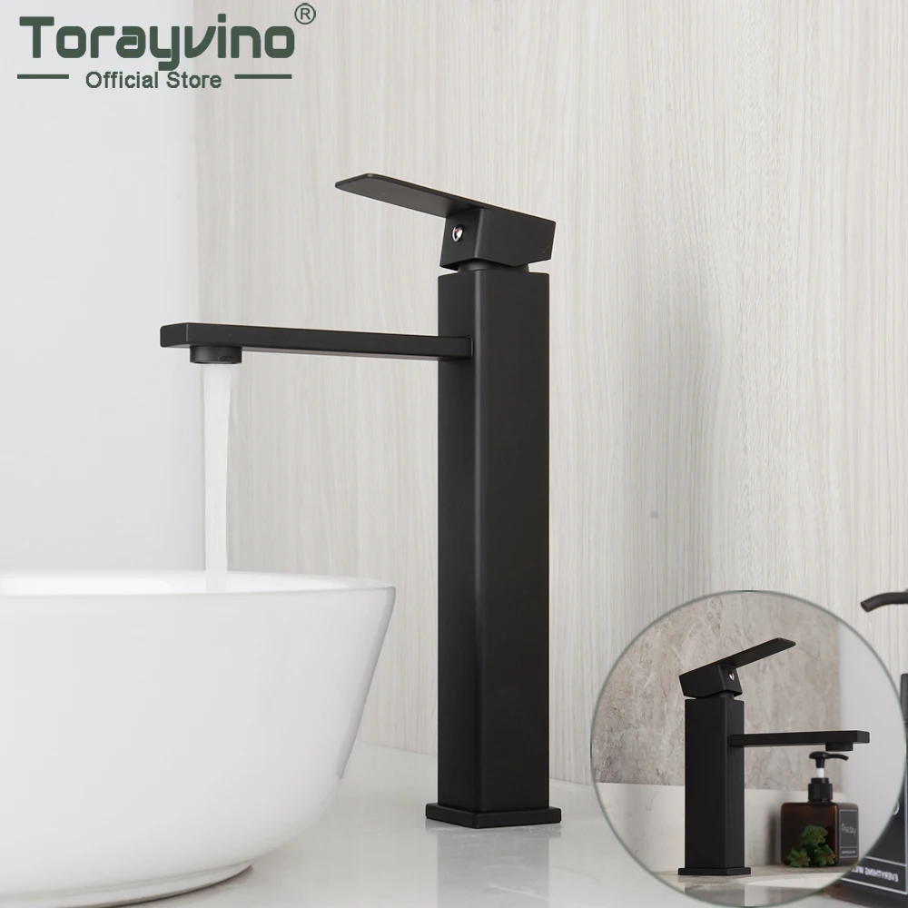 Torayvino Matte Black Bathroom Faucet Single Handle Single Hole Deck Mounted Basin Sink Faucet Washbasin Mixer Water Tap
Torayvino Matte Black Bathroom Faucet Single Handle Single Hole Deck Mounted Basin Sink Faucet Washbasin Mixer Water Tap