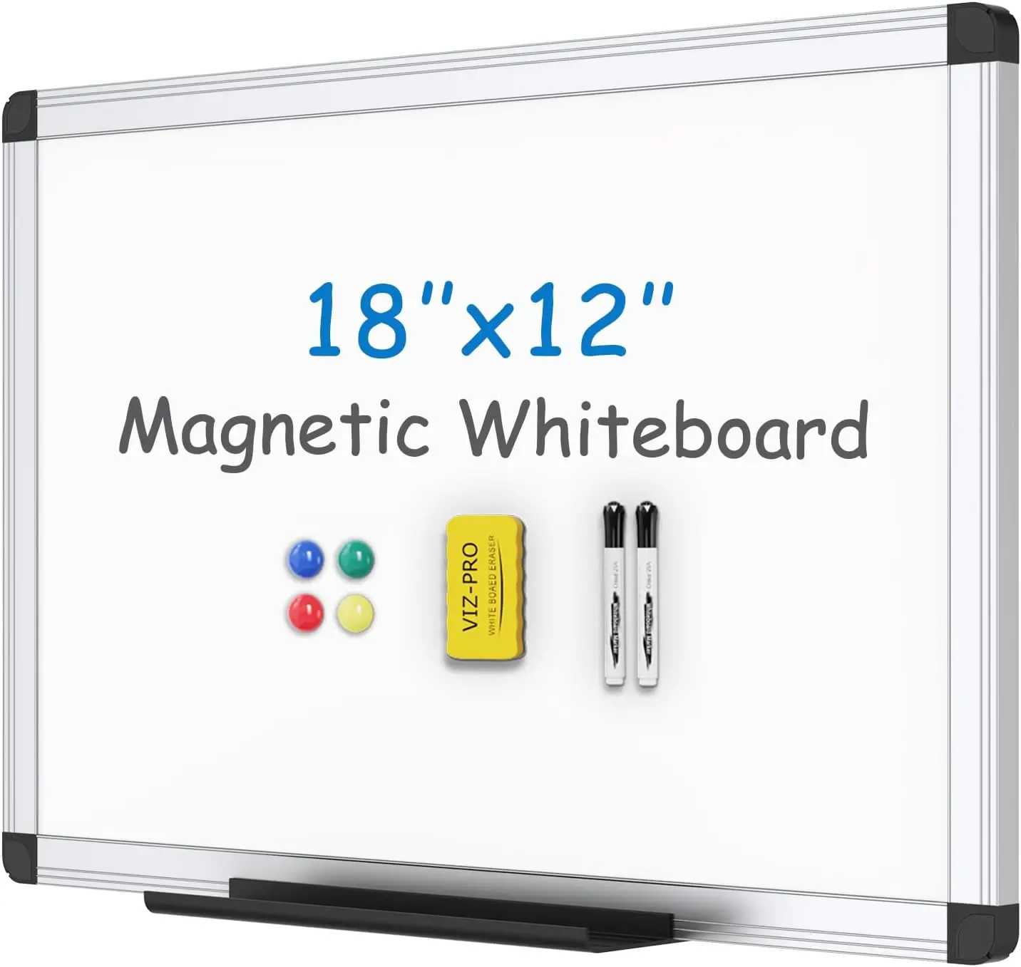 Magnetic Whiteboard Dry Erase Board 18x12 Inches with Pen Tray, Includes Eraser Markers Magnets for Home Office School Classroom
Magnetic Whiteboard Dry Erase Board 18x12 Inches with Pen Tray, Includes Eraser Markers Magnets for Home Office School Classroom
