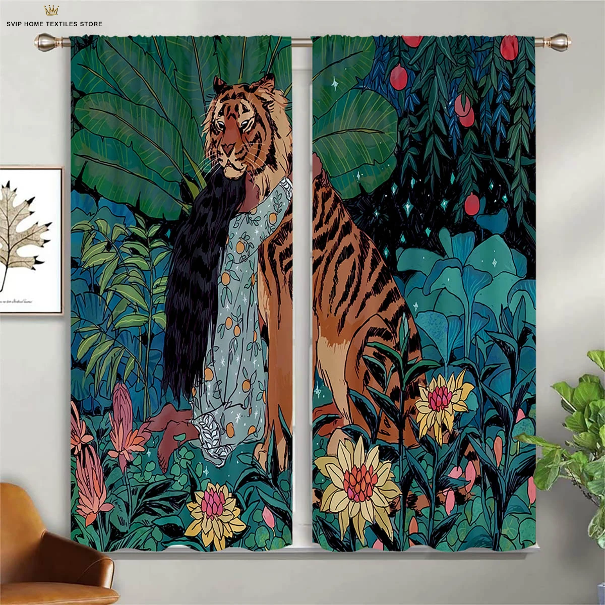 3D Printing Polyester Fiber Curtains, Tiger, Lion, Forest Animal, Bedroom, Living Room, Study Decoration, Home Decoration
3D Printing Polyester Fiber Curtains, Tiger, Lion, Forest Animal, Bedroom, Living Room, Study Decoration, Home Decoration