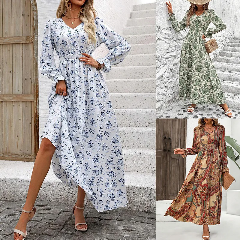 Birthday Dresses Luxury 2025 Boho Floral Print Long Sleeve Maxi Dress V Neck High Waist Perfect for Beach and Casual Style
Birthday Dresses Luxury 2025 Boho Floral Print Long Sleeve Maxi Dress V Neck High Waist Perfect for Beach and Casual Style
