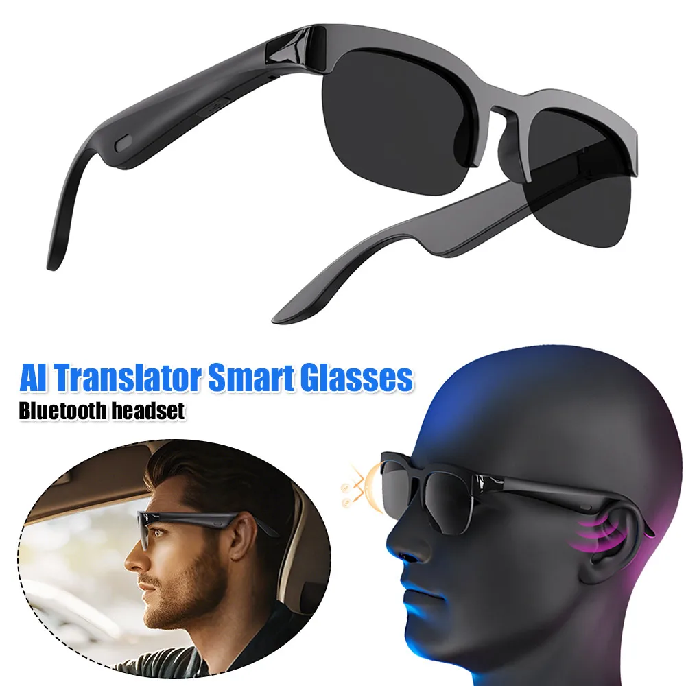 Smart Glasses AI Translator Audio Glasses Hands-Free Music Calls BT Sunglasses UV Protection Outdoor Sports Headphones
Smart Glasses AI Translator Audio Glasses Hands-Free Music Calls BT Sunglasses UV Protection Outdoor Sports Headphones