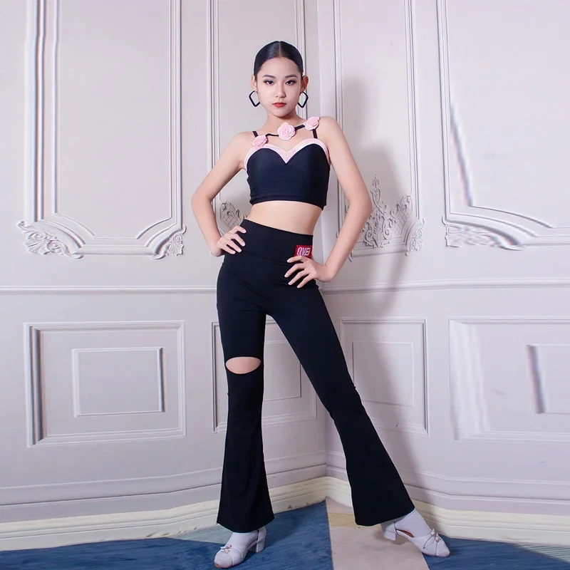Summer Black Latin Dance Suits Girls Ballroom Dance Performance Clothes For Kids Modern Dancing Wear Training Clothing
Summer Black Latin Dance Suits Girls Ballroom Dance Performance Clothes For Kids Modern Dancing Wear Training Clothing