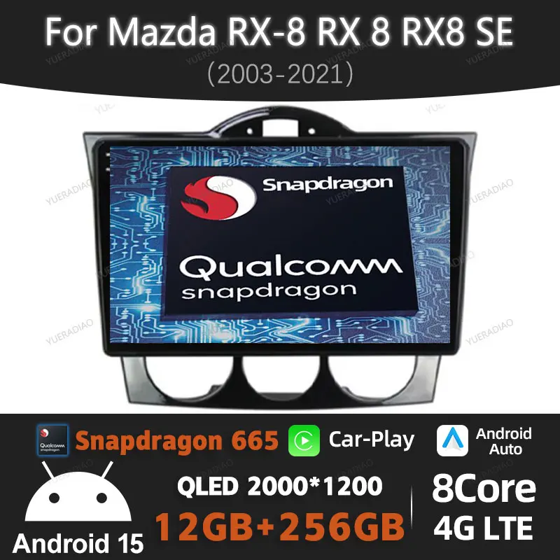 Автомобильный радиоприемник Android 15 для Mazda RX-8 RX8 SE 2003-2021 Мультимедийный стерео видеоплеер GPS NAVI 2K Экран WIFI + 4G Головное устройство QLED
Автомобильный радиоприемник Android 15 для Mazda RX-8 RX8 SE 2003-2021 Мультимедийный стерео видеоплеер GPS NAVI 2K Экран WIFI + 4G Головное устройство QLED