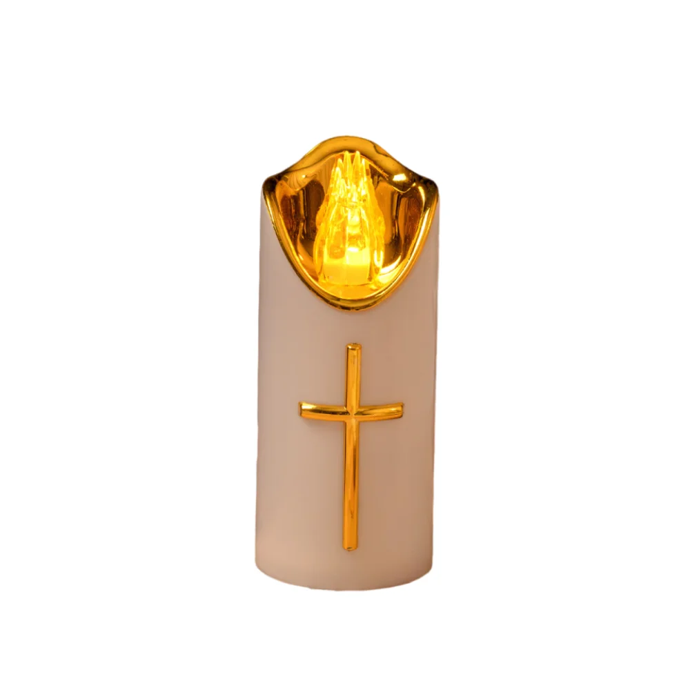 Resuable Christian Cross Candles Waterproof Portable LED Flameless Candles with Lampshade Decorative Battery Operated Candle
Resuable Christian Cross Candles Waterproof Portable LED Flameless Candles with Lampshade Decorative Battery Operated Candle