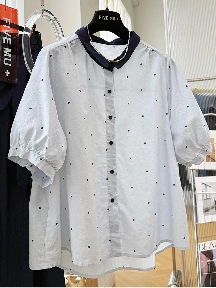 Loose Cute Dot Shirt Women Fashion Short Sleeve Sweet Summer Blouse Chic Casual Single Breasted Female Preppy Style New Ins Tops
Loose Cute Dot Shirt Women Fashion Short Sleeve Sweet Summer Blouse Chic Casual Single Breasted Female Preppy Style New Ins Tops