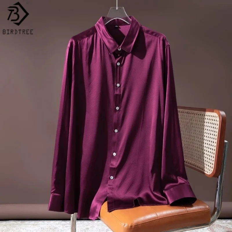 BirdTree Summer 24MM 90% Mulberry Silk 10% Spandex Shirt,Woman Satin Solid Color Full Sleeve Square Neck Blouse,2025 NewT56810JF
BirdTree Summer 24MM 90% Mulberry Silk 10% Spandex Shirt,Woman Satin Solid Color Full Sleeve Square Neck Blouse,2025 NewT56810JF