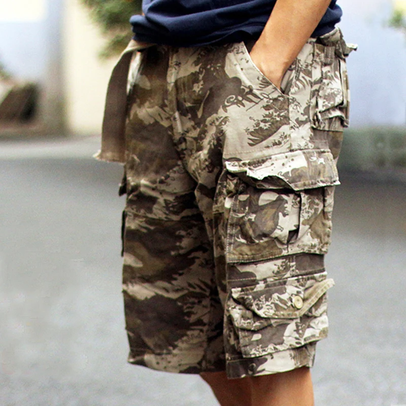 Свободные камуфляжные рабочие шорты для мужчин, летние корейские пляжные брюки с множеством карманов, повседневные брюки длиной до колена
Свободные камуфляжные рабочие шорты для мужчин, летние корейские пляжные брюки с множеством карманов, повседневные брюки длиной до колена