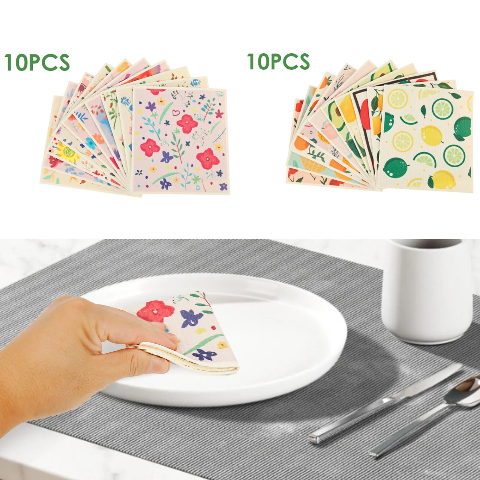 10Pcs Kitchen Dish Towels Absorbent Swedish Dishcloths Reusable Dish Cloth Quick Drying Dish Rag for Washing Dishes Cleaning
10Pcs Kitchen Dish Towels Absorbent Swedish Dishcloths Reusable Dish Cloth Quick Drying Dish Rag for Washing Dishes Cleaning