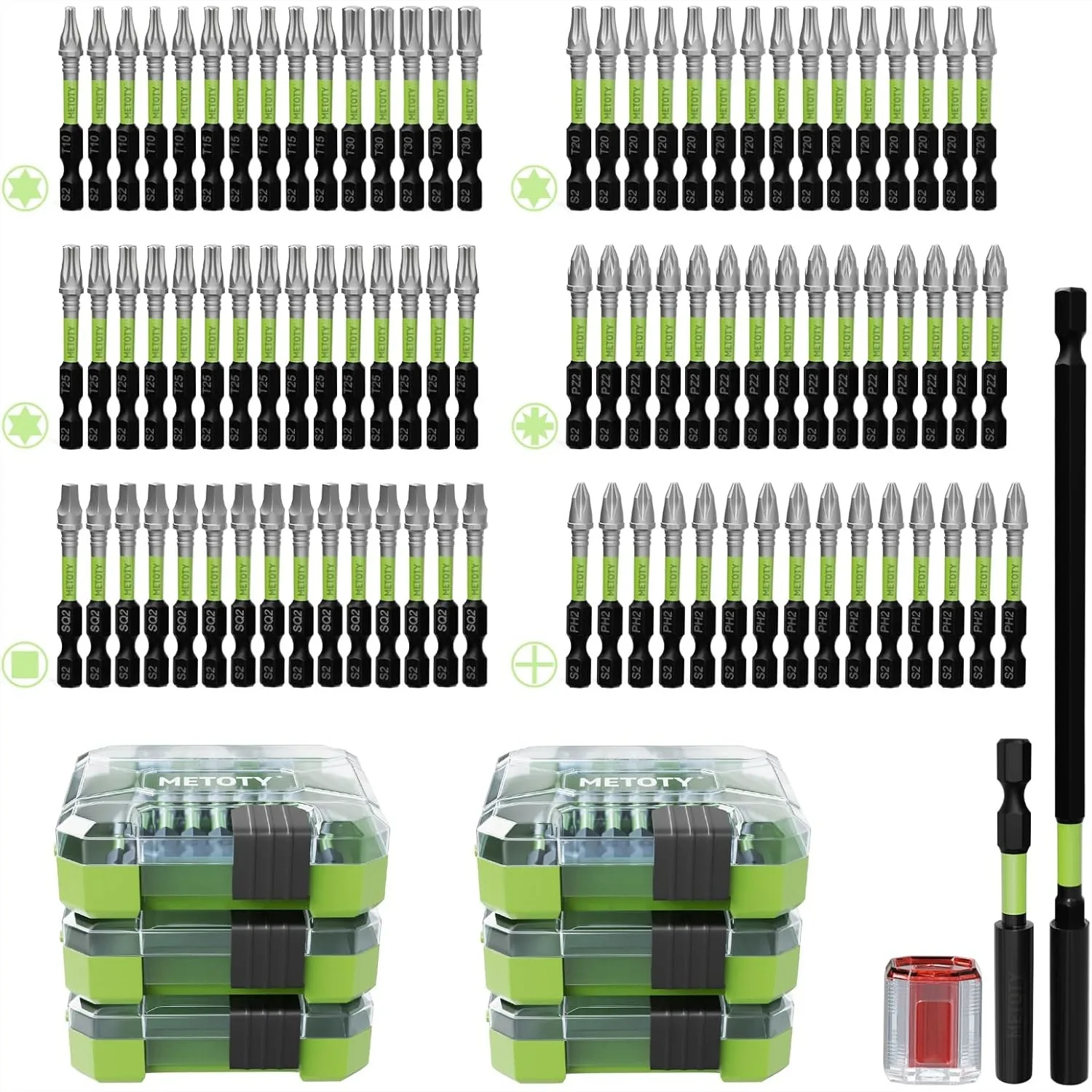 93-Piece Impact Ready S2 Steel Screwdriver Bit Set with Magnetizer & Extension Bars for Automotive Repair & DIY
93-Piece Impact Ready S2 Steel Screwdriver Bit Set with Magnetizer & Extension Bars for Automotive Repair & DIY
