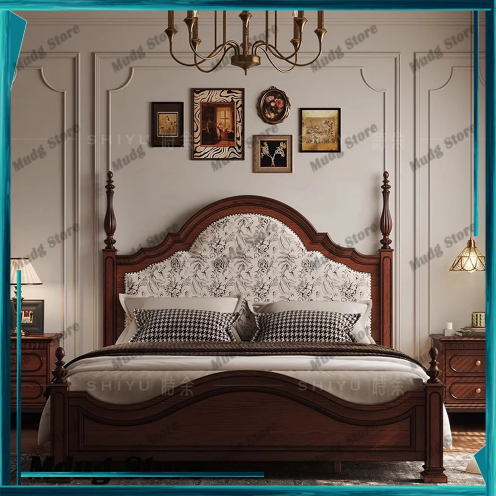 Upholstered Minimalist Bed Vintage Unique French Luxury Bed Frame Double Cama De Lujo Para Dormitorio Furniture Accessories
Upholstered Minimalist Bed Vintage Unique French Luxury Bed Frame Double Cama De Lujo Para Dormitorio Furniture Accessories