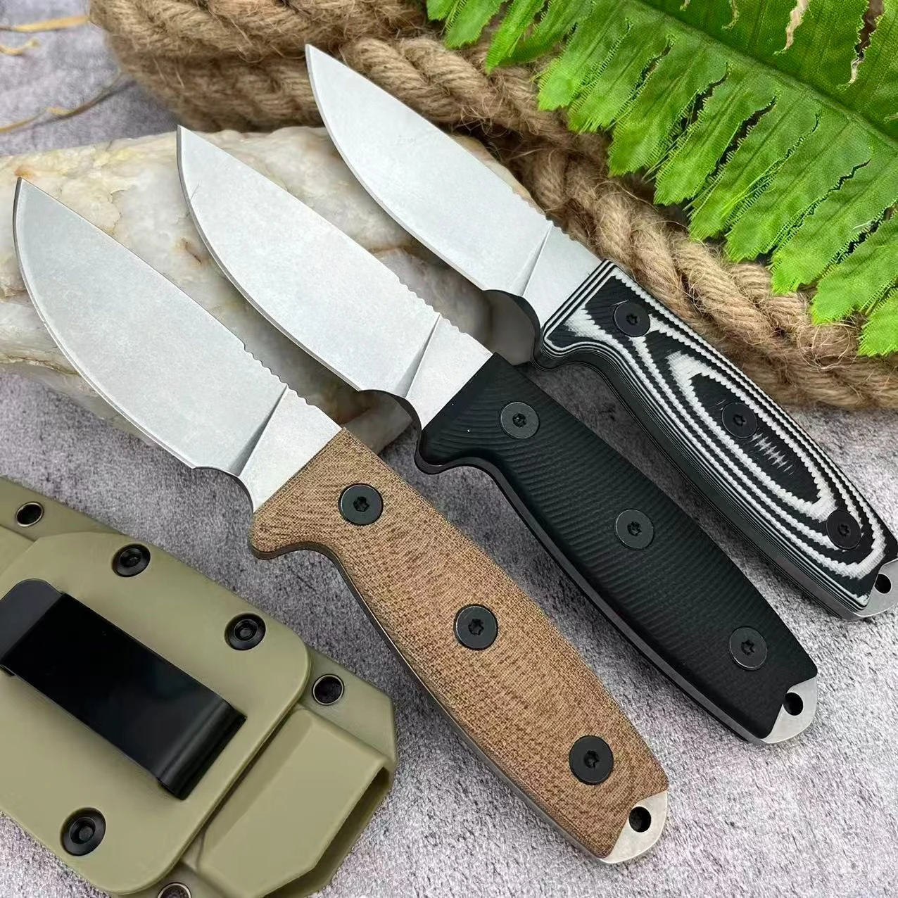 Wilderness Camping EDC Straight Knife with Portable Kydex Sheath High Hardness 9Cr18 Fixed Blade Knife Outdoor Hiking BBQ Knives
Wilderness Camping EDC Straight Knife with Portable Kydex Sheath High Hardness 9Cr18 Fixed Blade Knife Outdoor Hiking BBQ Knives