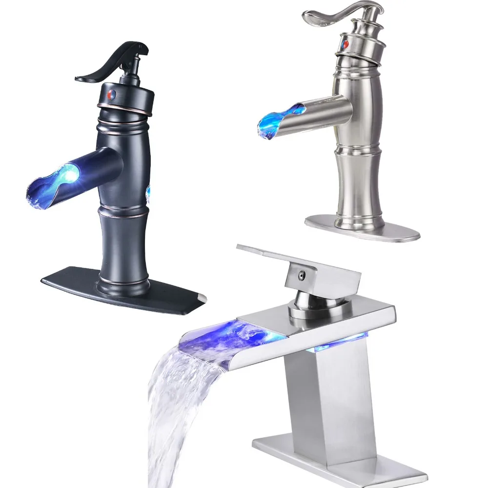 Смеситель для раковины в ванной комнате, смеситель для раковины, светодиодный излив-водопад с одной ручкой
Смеситель для раковины в ванной комнате, смеситель для раковины, светодиодный излив-водопад с одной ручкой