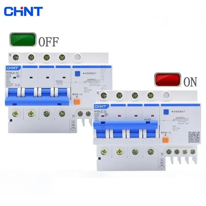 CHINT RCBO NXBLE-32 4P 30mA C10A 16A 20A 25A 32A Residual current Circuit breaker Replace DZ47LE-32 RCBO
CHINT RCBO NXBLE-32 4P 30mA C10A 16A 20A 25A 32A Residual current Circuit breaker Replace DZ47LE-32 RCBO