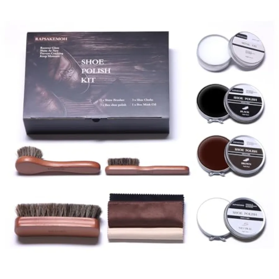 Shoe Polish Kit, Horsehair Brush Shoe Shine Kit For men, Shoes Boots Care Brushes Polish Kit
Shoe Polish Kit, Horsehair Brush Shoe Shine Kit For men, Shoes Boots Care Brushes Polish Kit
