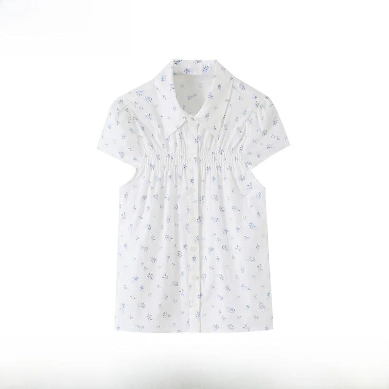 Fashionable Floral Pleated Silk Shirt Women's Loose Fit Short Sleeve Turn-down Collar Polyester Fiber Resistant to Deformation
Fashionable Floral Pleated Silk Shirt Women's Loose Fit Short Sleeve Turn-down Collar Polyester Fiber Resistant to Deformation