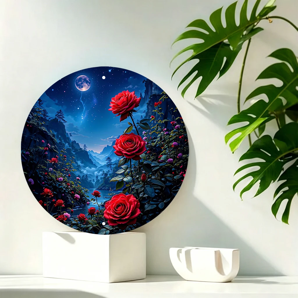 JIT 1-pc Dark blue sky hanging red rose landscape print round metal tin sign wall decor, smooth surface & easy to hang, this stylish metal tin sign fits living room, garden and reading nook for multi-scene wall decor, premium daily home ornament
JIT 1-pc Dark blue sky hanging red rose landscape print round metal tin sign wall decor, smooth surface & easy to hang, this stylish metal tin sign fits living room, garden and reading nook for multi-scene wall decor, premium daily home ornament