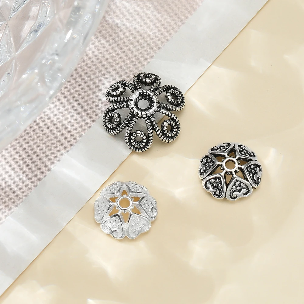 2pcs/lot 925 Sterling Silver Flower Beads Cap Spacer Beads For DIY Jewelry Necklace Bracelets Making Supplies Accessories
2pcs/lot 925 Sterling Silver Flower Beads Cap Spacer Beads For DIY Jewelry Necklace Bracelets Making Supplies Accessories