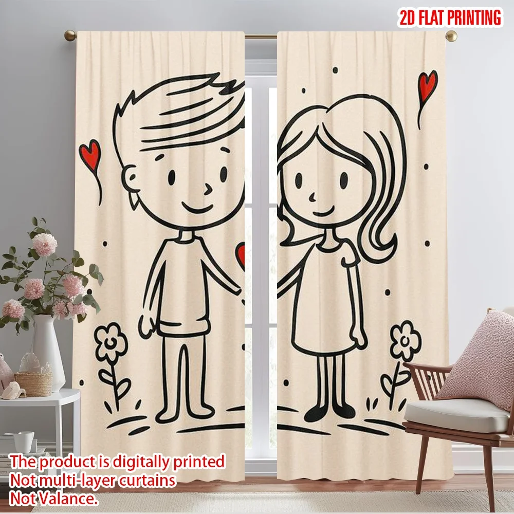 2pcs,2D plane printing Creative Curtains Love Doodle Duo Versatile Polyester (without rod) Versatile All Perfect for Room,
2pcs,2D plane printing Creative Curtains Love Doodle Duo Versatile Polyester (without rod) Versatile All Perfect for Room,