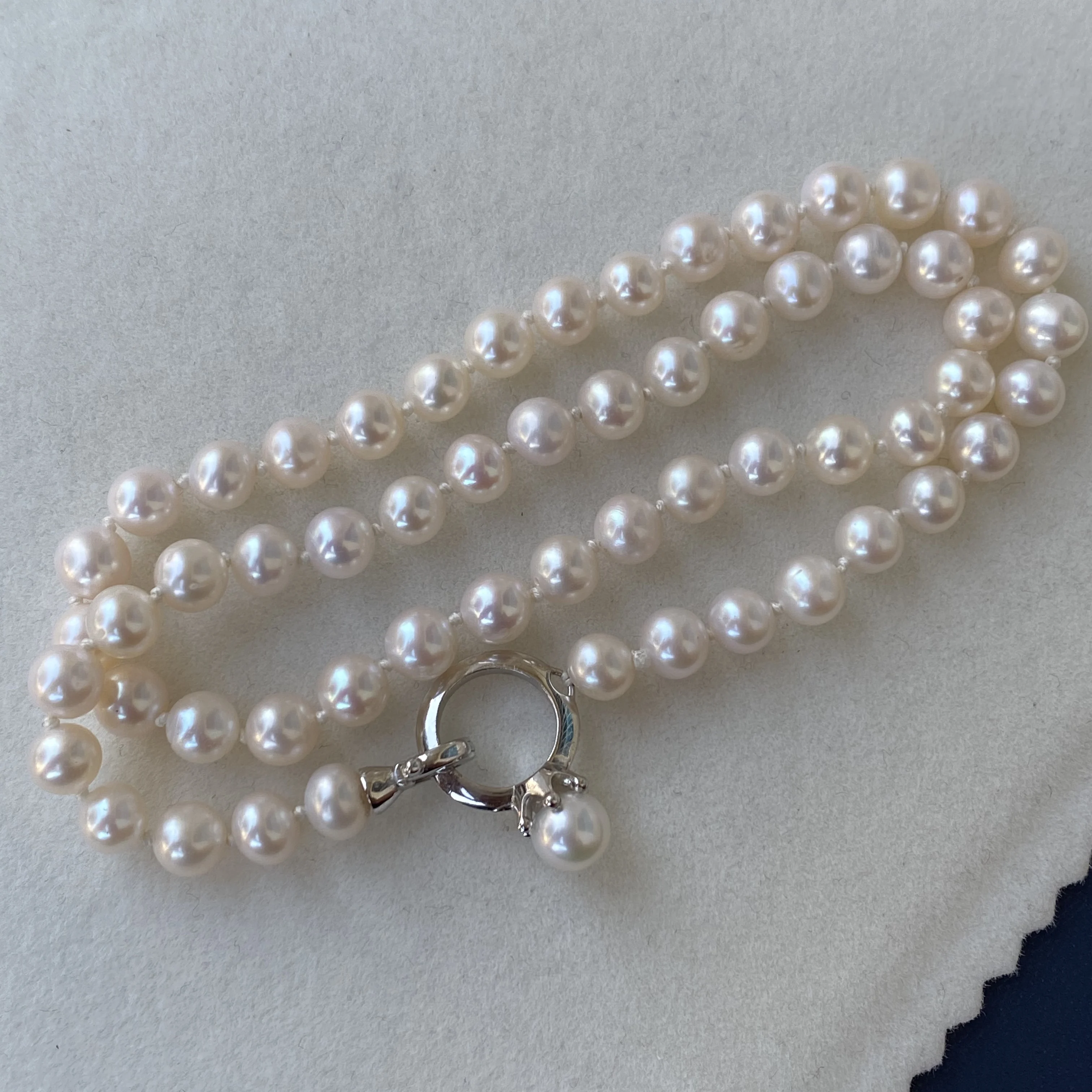 Natural Pearl AAAA-7-8mm Japanese Round Pearl Necklace 18in Elegant Charm Necklace 925s
Natural Pearl AAAA-7-8mm Japanese Round Pearl Necklace 18in Elegant Charm Necklace 925s