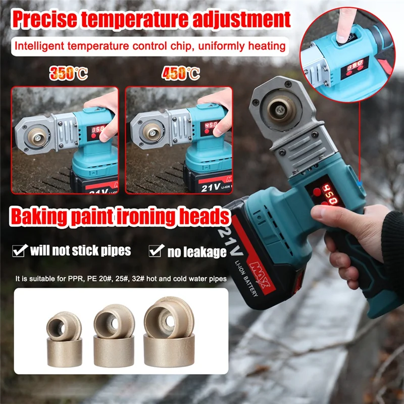 BHBD-Plastic PPR Pipe Welding Machine Cordless Water Pipes Melting Device With Replacement Heads Fuse Machine
BHBD-Plastic PPR Pipe Welding Machine Cordless Water Pipes Melting Device With Replacement Heads Fuse Machine